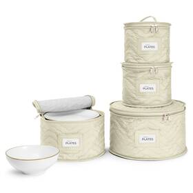 Sorbus 192405411830 Dinnerware Quilted Storage Set 4 Pc