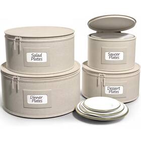 Sorbus 445028817897 4 Pc Hard Shell China Storage Containers-glass And Dish Containers With Fe