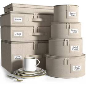 Sorbus 445040863858 8 Pc Hard Shell China Storage Containers-glass And Dish Containers With Fe
