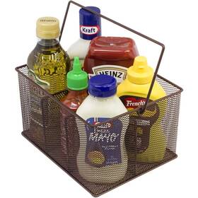 Sorbus 816485026554 Utensil Caddy Multi-purpose Steel Mesh Silverware Napkin Brown