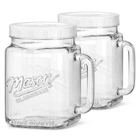 Sovietiep 765123108711 2 Pack Glass Wide Mouth Mason Jars 74 Oz Large Clear