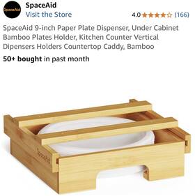 52zpfp-zz01-9-z Spaceaid Paper Plate Dispenser Under Cabinet For 9 Inch Plates- Bamboo 52zpfp-zz01-9-z Spaceaid Paper Plate Dispenser Under Cabinet For 9 Inch Plates- Bamboo