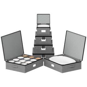 Spaceaid 810145813300 China Storage Containers 6 Pack Stackable Hard Shell Quilted Cases With Soft