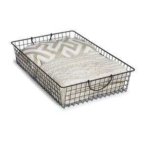 87076 Spectrum Stowaway Wire Large Basket Industrial Gray - Storage Bin And D Cor