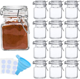 Spice Jars Spanla 12 Pack 4oz Small Glass With Airtight Hinged