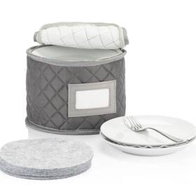 Stack Store Plus More 635833582715 China Storage Case - Saucer Or Small Plate Quilted 7 Inch Diameter X 6 He