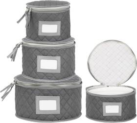 8541924473 Stackstoreplusmore Fine China Storage - Set Of 4 Quilted Cases For Dinnerware Storage. Sizes 12 Inch