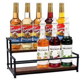 Staever 739768842064 Coffee Syrup Rack Organizer - 2-tier 10 Bottles Holder For Bar