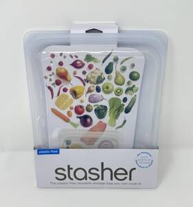 Sthg00 Stasher 816990013377 Reusable Silicone Storage Bag You Can Cook In New 0.5 Gallon 64oz