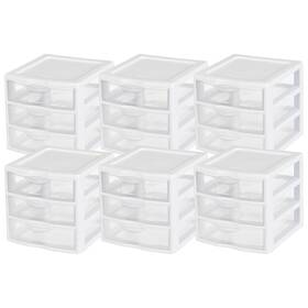 20738006 Sterilite Clearview Plastic Multipurpose Small 3 Drawer Desktop Storage Organ 20738006 Sterilite Clearview Plastic Multipurpose Small 3 Drawer Desktop Storage Organ