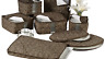 Stor001-899 Homewear Hudson Damask China Storage Container Set Brown 722885423476