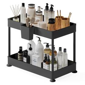 Storagebud 840284518118 2 Tier Non-slip Grip Kitchen Under Sink Organizer - Bathroom Cabinet