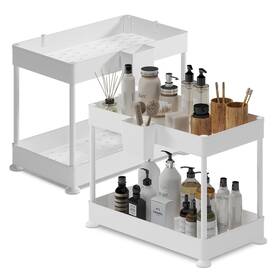Storagebud 840284518149 2 Tier Non-slip Grip Kitchen Under Sink Organizer