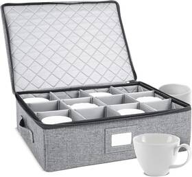 Storagelab 313018281270 Cup And Mug Storage Containers Hard Shell Case With Felt Div