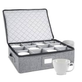 Storagelab 714583285555 Cup And Mug Storage Containers Hard Shell Case With Felt Dividers Fo