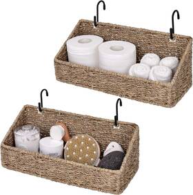 Sw1011asq2 Storageworks Woven Wall Baskets For 15 Inch L X 6 W H Natural Seagrass Sw1011asq2 Storageworks Woven Wall Baskets For 15 Inch L X 6 W H Natural Seagrass