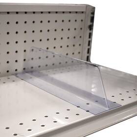 A-ptd12 Store Fixtures Direct Lightweight T Shaped Transparent Pvc Plastic Shelf Divider - Free Standing Or
