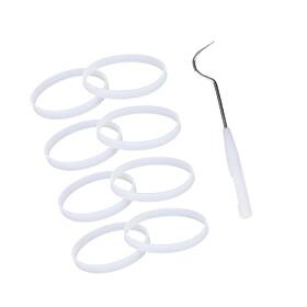 A11693 Strendier 8pcs Rubber Blender Sealing Ring Gaskets With 1 Removal Hook Silicone White