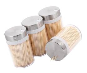 Mhren-007 Strendier Toothpick Holder 2000 Count Bamboo Toothpicks With 4 Reusable Disp