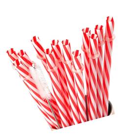 Straw8 Strendier Christmas Reusable Plastic Straws Red And White Striped With Cleaner B