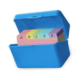 Syk-02tz-blue Strendier Olivo 3x5 Index Card Holder Box With 100 Cards Dividers Tabs 3 Inch X 5 Blue
