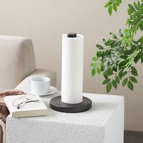 Studio 350 196877451127 Black Metal Paper Towel Holder With Brown Wood Post Studio 350 196877451127 Black Metal Paper Towel Holder With Brown Wood Post
