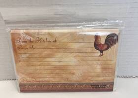 Studio18 840341660422 Studio 18 Set Of 20 Recipe Cards Rooster Farm Country 4 Inch X6 Sealed Chicken Fall