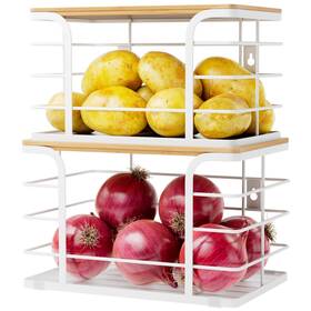 Yyt019w Stylstoreazy 2 Pack Pantry Organizers And Storage Kitchen Organization With Bamboo Top Sta