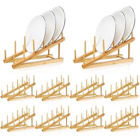 Ko-suclain-3323 Suclain 10 Pcs Wooden Bamboo Dish Drying Rack Kitchen Cabinet Organizer For C Ko-suclain-3323 Suclain 10 Pcs Wooden Bamboo Dish Drying Rack Kitchen Cabinet Organizer For C