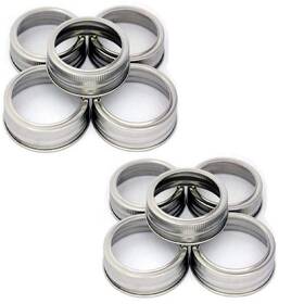 5228694483 Sucohans Mason Jar Replacement Set Of 10 Wide Mouth 3 Inch Internal Diameter Silver