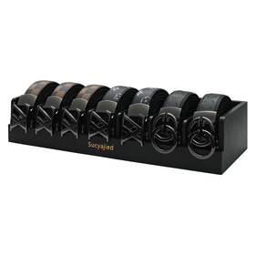 Sucyajied 756499208716 Belt Organizer Black 7 Compartments Bamboo Storage Box For Closet And Dr