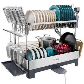 Sdr-w110001 Sunly Large Dish Drying Rack Multipurpose 2 Tier Racks For Kitchen Coun