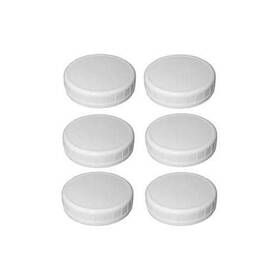 8541898616 Sunshine Mason Co. Regular Mouth Jar Plastic Storage Caps 6 Pieces White