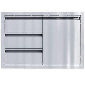 Aru-tdc30 Sunstone Aruba 30 Inch Stainless Steel 3-drawer Door And Drawer Combo Unit Aru-tdc30 Sunstone Aruba 30 Inch Stainless Steel 3-drawer Door And Drawer Combo Unit