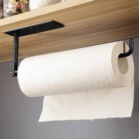 Suntech 632111773117 Paper Towel Holder Under Kitchen Cabinet - Self Adhesive Matte Black