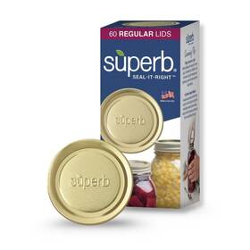 Superb Sealing Solutions 744541 Canning Lids - Mason Jar Regular One Size Gold