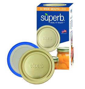 744542 Superb Sealing Solutions Canning Lids - Mason Jar Wide Mouth One Size Gold
