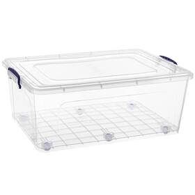 Superio 810541006023 Wheeled Clear Storage Container With Lid - 60 Qt