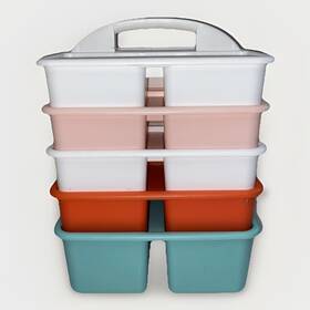 Supply Caddy 886804144603 5 Pack 3 Compartment Classroom With Handle Multipurpose Portable Storage