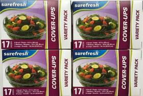 Comin18ju029599 Surefresh Food Storage Cover-ups Elastic Stretch-to-cover Variety Packs 4-pk Set By S