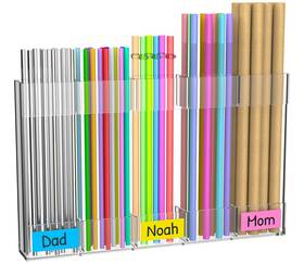 Jj-006 Suretivian 9.4 Inch Large Acrylic Straw Holder For Cabinet Door Reusable Straws Organize Jj-006 Suretivian 9.4 Inch Large Acrylic Straw Holder For Cabinet Door Reusable Straws Organize