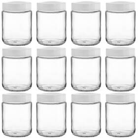 S-glasscanningjar-240ml-12pc Suwimut 12 Pack Glass Mason Jars 8 Oz Regular Mouth 2.5 X 3.5 Inches Clear