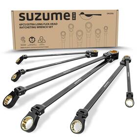 Sm2006 Suzume Extra Long Flex Head Ratcheting Wrench Set 6pcs Metric 8-19 Mm Do... Fast Ship