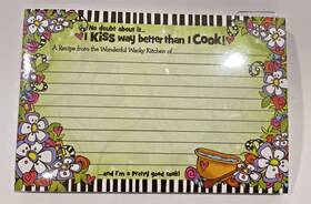 Suzy Toronto 703800045034 36 I Kiss Way Better Than Cook 4x6 Recipe Cards Baking Nip