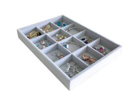 Svea Display 648412463398 Grey Velvet Stackable Organizer Premium Grade Fabric Soft Protection For Jewe