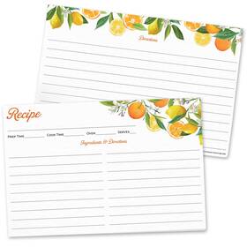 Swiftcube 060781490150 Recipe Cards 4x6 Double Sided 60 Pack Orange And Lemon Design P Swiftcube 060781490150 Recipe Cards 4x6 Double Sided 60 Pack Orange And Lemon Design P