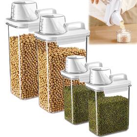 Szrunzhu 1.8 2.3l 4pc Cereal Container Rice Storage Dispenser-airtight Food Organizers