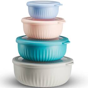 Table Concept 810089750068 Food Storage Containers Plastic Bowls With Lids Set Mixing Prep