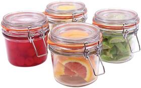 Cjs12 Tablecraft 4-piece Resealable Condiment Jar Set
