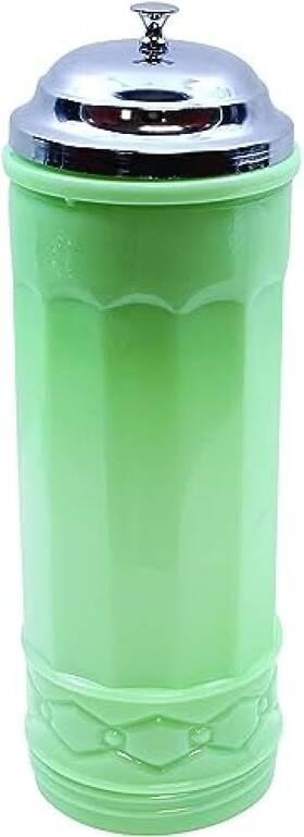 Hj714 Tablecraft Straw Jar With Metal Lid Green Hj714 Tablecraft Straw Jar With Metal Lid Green